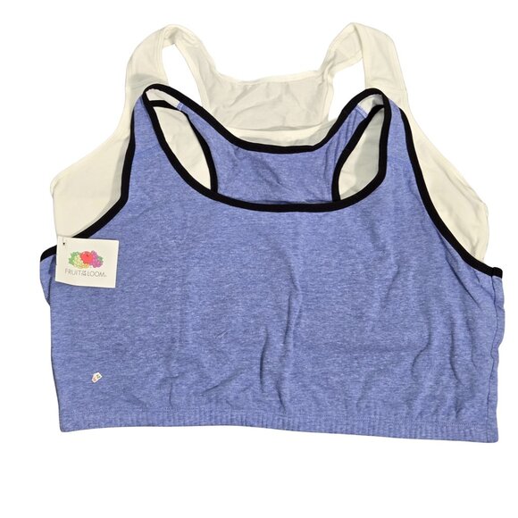 NWT | Fruit of the Loom 3 Pack Non-Padded Racerback Sports Bras | XLarge - Picture 2 of 6